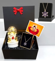 Kişiye Özel Premium Hediye Seti - Kişiye Özel Lotus Kolyeli Fotoğraflı Hediye Kutusu (Model 4)