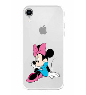 Apple iPhone XR Uyumlu Kamera Korumalı Tıpalı Kapak Minnie Mouse TasarımlıŞeffaf Kılıf