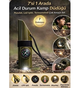 Fenerli Dereceli Pusulalı Düdük Deprem Acil Durum Düdüğü Deprem Kamp Hakem İzci Düdüğü