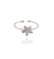 Taşlı Çiçek Yüzük (ROSE GOLD)