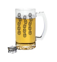 Zincir Baskılı Bira Bardağı - Bira Bardağı (Şeffaf)