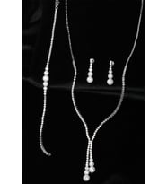 Su Yolu Yuvarlak Kolye Küpe Bileklik Set 925 Ayar Zirkon Taşlı Beyaz Silver Abiye Düğün Nişan Kına Gümüş Zincir Set