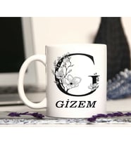 G BAŞ HARF VE İSİM YAZILI KUPA BARDAK ( SADE )