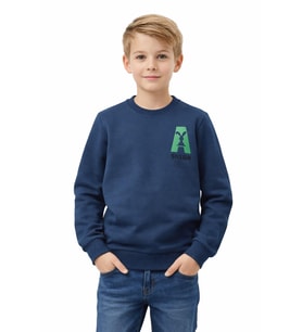 Erkek Çocuk Önü Baskılı Sweatshirt BGL-ST05234 (Petrol)