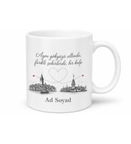 Uzak Şehirlerden Sevgililere Özel Baskılı Kupa Bardak Hediye
