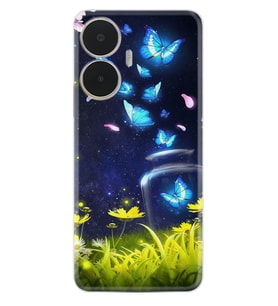 Realme C55 Kılıf Resimli Desenli Baskılı Silikon Flowers Fox 1309