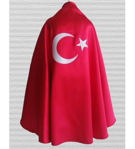 29 Ekim Özel Türk Bayraklı Kırmızı Gösteri Pelerini