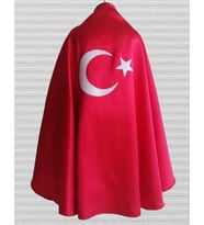 29 Ekim Özel Türk Bayraklı Kırmızı Gösteri Pelerini