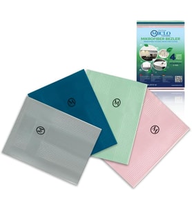 Mikrofiber Temizlik Bezi Sihirli Bez, Cam ve Ayna Bezi 4'lü Paket Somon Serisi