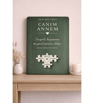 Kişiye Özel Canım Annem MDF Tablo 18x27 cm – 4 Parçalı Puzzle Görünümlü I Anneler Günü Hediyesi (Düz Beyaz)