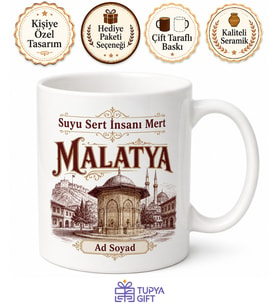 Kernek Meydanı Suyu Sert İnsanı Mert Malatyalı Kupa Bardak Hediye