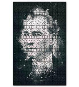 Cakapuzzle Mustafa Kemal Atatürk Portresi İmzası Görse Puzzle Yapboz MDF (Ahşap) (120 Parça)