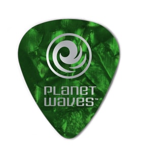 Planet Waves 1CGP7-10 Selüloit Pena Green Pearl Extra Heavy (10'lu Paket)  Yeşil Sedefli - Çok Sert - Şık