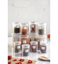 12'Li Barok Yuvarlak 3 Boy Kavanoz Seti & Saklama Kabı & Erzak Kabı (4*1000 Ml, 4*500 Ml,4*250 Ml)
