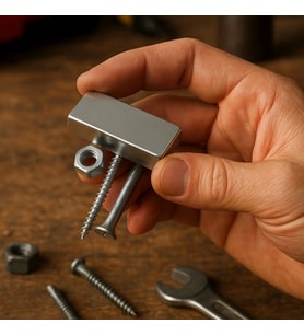 5'li Set: N35 Sınıfı 40x20x5 mm Köşeli Neodyum Mıknatıs (Nikel Kaplama)