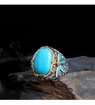Senin Silver – Hatt-ı Zarafet 925  Özel Kesim El Yapımı Yüzük (Firuze)