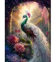 Tavus Kuşu 30*40 cm PixArt Sanat Elmas Mozaik Tablo Diamond Türkiye 