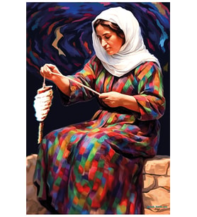 Postera Jina Bi Teşî - Teşili Kadın Posteri (Siyah-Gri)