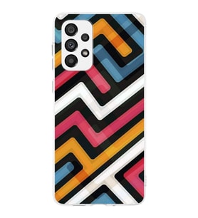 Samsung Galaxy A73 Uyumlu Kapak Labirent Grafiti Tasarımlı Şeffaf Silikon Kılıf