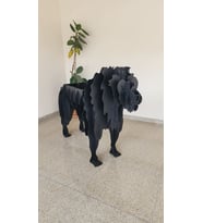 ASLAN FİGÜRLÜ KÖMÜRLÜ METAL MANGAL (Siyah)