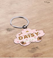 BK Gift Evcil Dostlara Özel İsimli Bulut Şeklinde Ahşap Pet Tasma Künyesi - Model 11