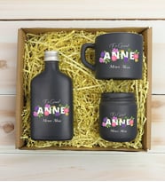 BK Gift Kişiye Özel İsimli DTF Anne Temalı Antrasit Kahve Fincanı & Kolonya & Mum Hediye Seti-3, Anneye Hediye, Anneler Günü Hediyesi