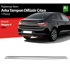 Renault Megane Uyumlu 4 Krom Arka Tampon Difüzör Çıtası 2020 Üzeri (Karışık)
