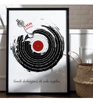 Kişiye Özel Sevgiliye Plak Tasarım / Şarkı Sözü / Kişiye özel hediye / Sevgiliye Hediye / tablo / çerçeveli poster (Siyah)
