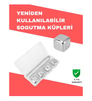 Mey İthalat® Hızlı Soğutma Özellikli Paslanmaz Metal Buz Küpü Takımı