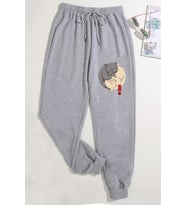 Unisex Baskılı Eşofman Altı (Gri)