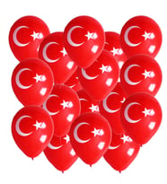 Bayrak Balon Türk Bayraklı Baskılı Balon Bayram Süsü - 10 Adet
