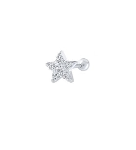 Gümüş taşlı tragus kıkırdak Piercing tek küpe hs36e3 Sarı-Tek Ebat