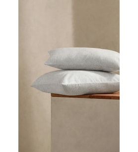 %100 Pamuk Penye Fermuarlı Yastık Kılıfı 2'li Paket Gri 50x70 cm