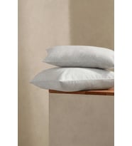 %100 Pamuk Penye Fermuarlı Yastık Kılıfı 2'li Paket Gri 50x70 cm
