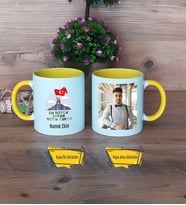 Askere Hediye Kupa Bardak Sarı Fotoğraflı