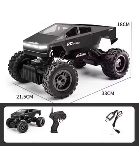 1:14 4x4 Cybertruck Rc Kumandalı Uzaktan Kumandalı Araba 2.4 Ghz Işıklı Siyah 35 Cm