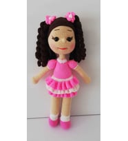 Sevimli Pembiş Bebek Amigurumi Organik Oyuncak