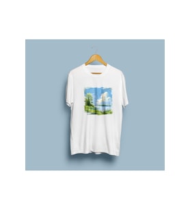 Oversize Göl ve Göl kenarı tasarım unisex T-shirt