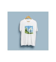 Oversize Göl ve Göl kenarı tasarım unisex T-shirt