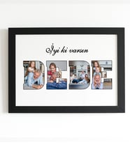 İyi ki Varsın DEDE Kişiye Özel Babalar Günü Hediye 13x18 cm DEDE Siyah Çerçeve Tablo
