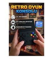 3.5 İnç IPS Ekranlı 64GB Retro Oyun Konsolu Çift Analog Joystick Taşınabilir El Konsolu