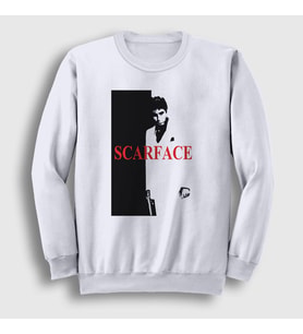 Presmono Unisex Beyaz Cover Film Scarface Sweatshirt 250711tt