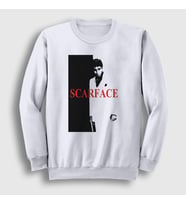 Presmono Unisex Beyaz Cover Film Scarface Sweatshirt 250711tt
