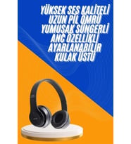 Wireless 5.0 Bluetooth Kablosuz Kulaklık ANC Özellikli Kulak Üstü Ayarlanabilir