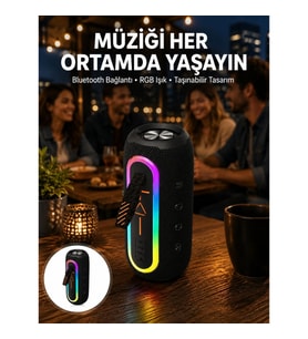 Mey İthalat® Bluetooth Hoparlör USB Şarjlı Uzun Pil Ömrü Android ve İOS Uyumlu Renkli Yeni Nesil