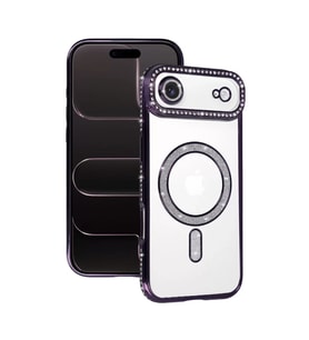 İphone 17 Air Joke Simli Magneticsafe Kılıf - Derin Mor