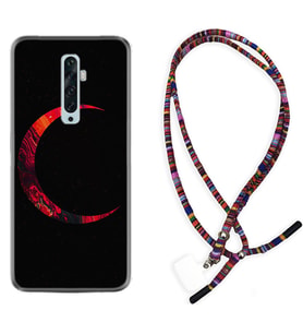 Oppo Reno 2Z 4 Lite 4 Pro 5 6 7 A31 Kılıf Boyun Asklı Rasta Silikon Red Moons 1747