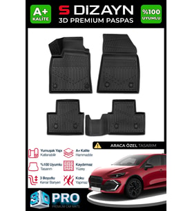 S-Dizayn Renault Clio 6 3D Pro Havuzlu Paspas 2025 Üzeri A+ Kalite