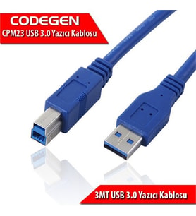CODEGEN 3metre CPM23 USB 3.0 Yazıcı Kablosu