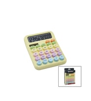 PİLLİ - GÜNEŞ ENERJİLİ DAKTİLO TUŞ MODEL=RENKLİ 12 HANELİ HESAP MAKİNESİ 16X12X2CM 162GR (5343)